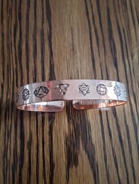 Copper Cuff Bracelet Southwestern Stamped Designs